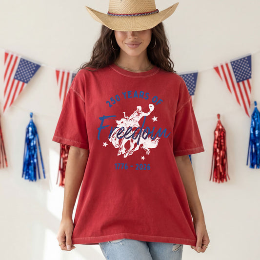 250 Years Of Freedom White Horse Graphic Tee