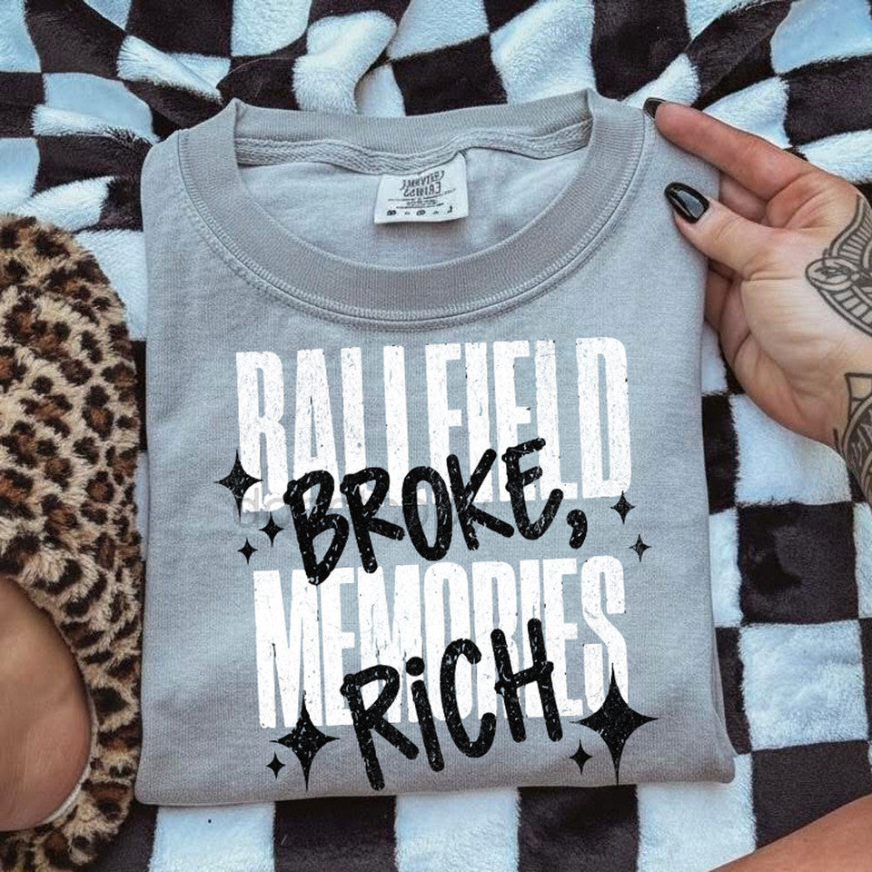 Ballfield Broke Memories Rich Graphic Tee