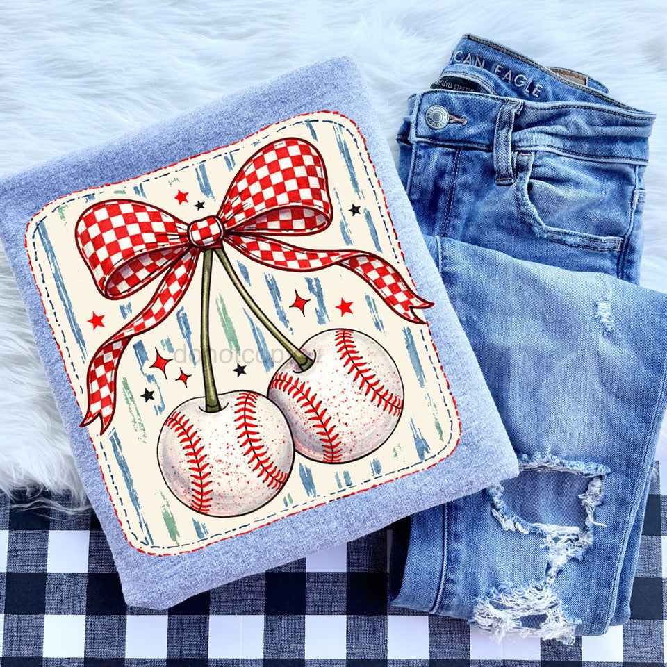 Baseball Cherries Graphic Tee