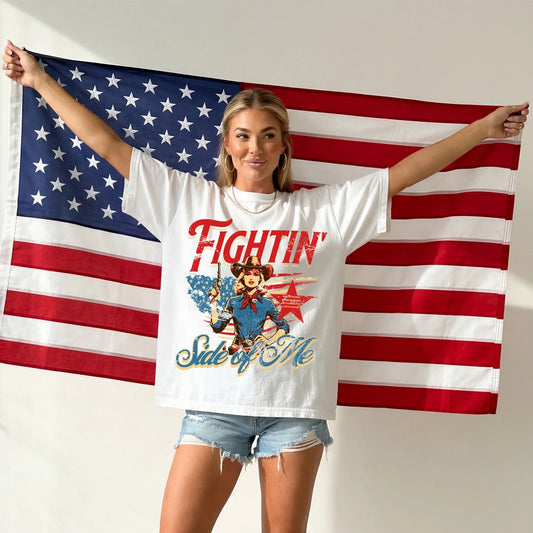 Fightin’ Side Of Me Cowgirl Graphic Tee