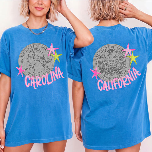 Heads Carolina Tails Carolina Double-Sided Tee