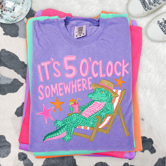 It’s 5 O’Clock Somewhere Gator Graphic Tee