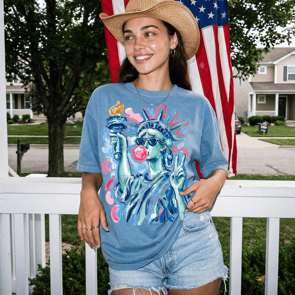 Brushstroke Lady Liberty Graphic Tee