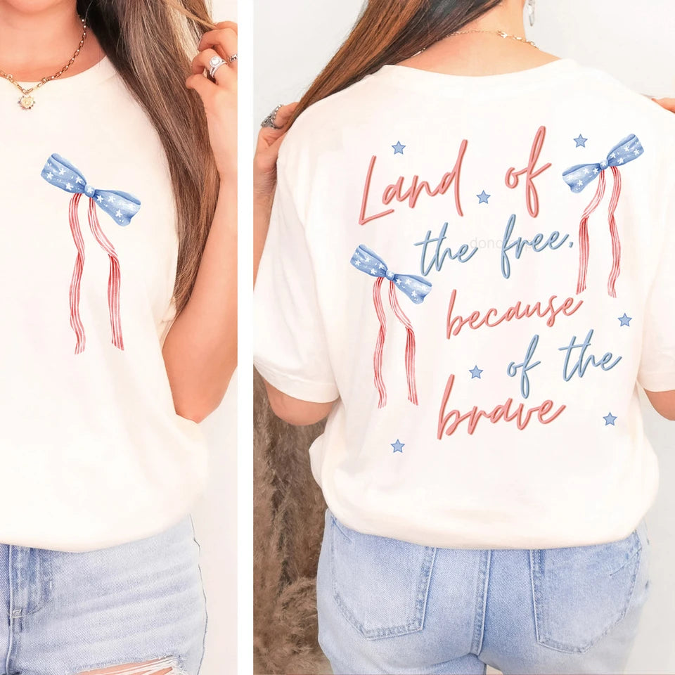 Land Of The Free Because Of The Brave Double-Sided Tee