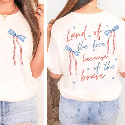 Land Of The Free Because Of The Brave Double-Sided Tee