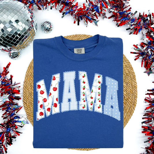 Patriotic Mama Cherry Coquette Graphic Tee