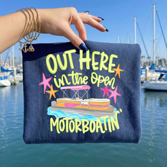 Out Here In The Open Motorboatin’ Graphic Tee