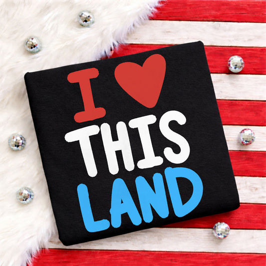 I Love This Land Patriotic Graphic Tee