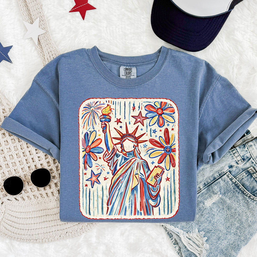 Patriotic Statue Of Liberty Graphic Tee