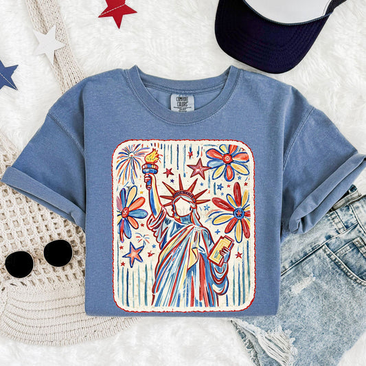 Patriotic Statue Of Liberty Graphic Tee